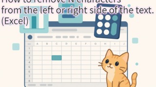Illustration showing improved work efficiency through Excel string manipulation, featuring a cat character.